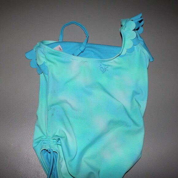 Blue & Green 1 Pcs Justice Swimsuit Size 7 - Picture 6 of 10